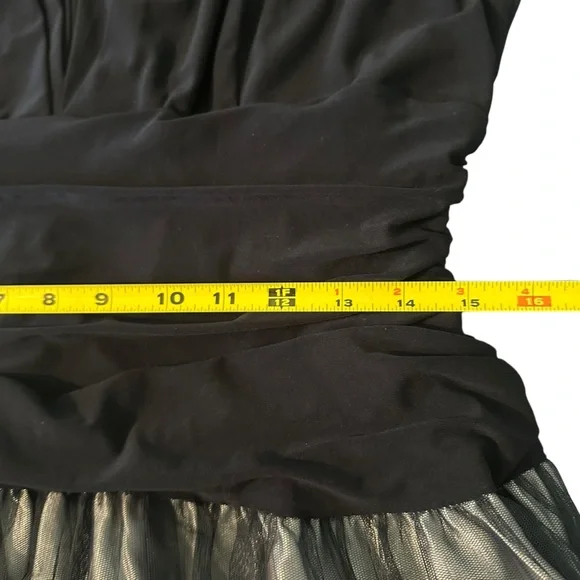 SLNY Floral Knee Length A Line Dress Sz 18 Navy Romantic Goth Whimsigoth Fairy - Picture 10 of 15